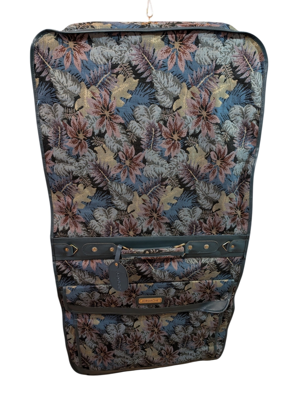Vintage Jordache Floral Tapestry Garment Clothes Bag in Multicolor